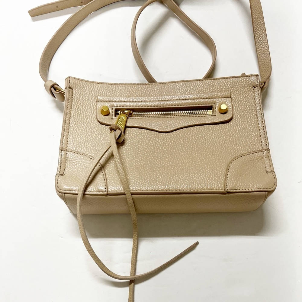 Rebecca Minkoff Womens Sand Dune Tan Square Regan Leather Crossbody Bag - Picture 7 of 10